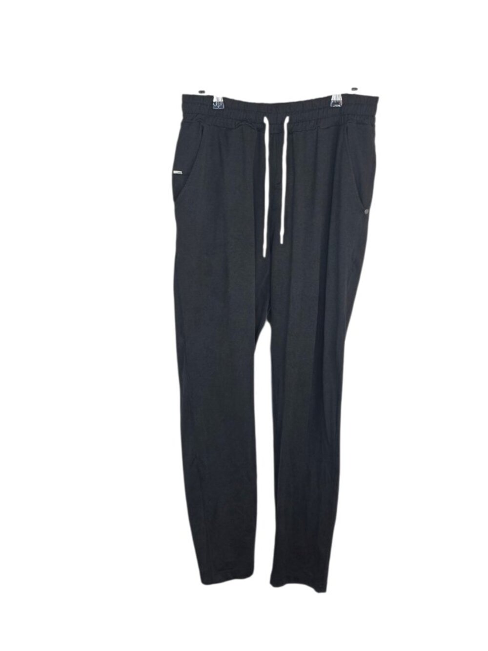 Vuori Men's Ponto Performance Pants, Pull On Tie Waist, Charcoal Heather, Sz L